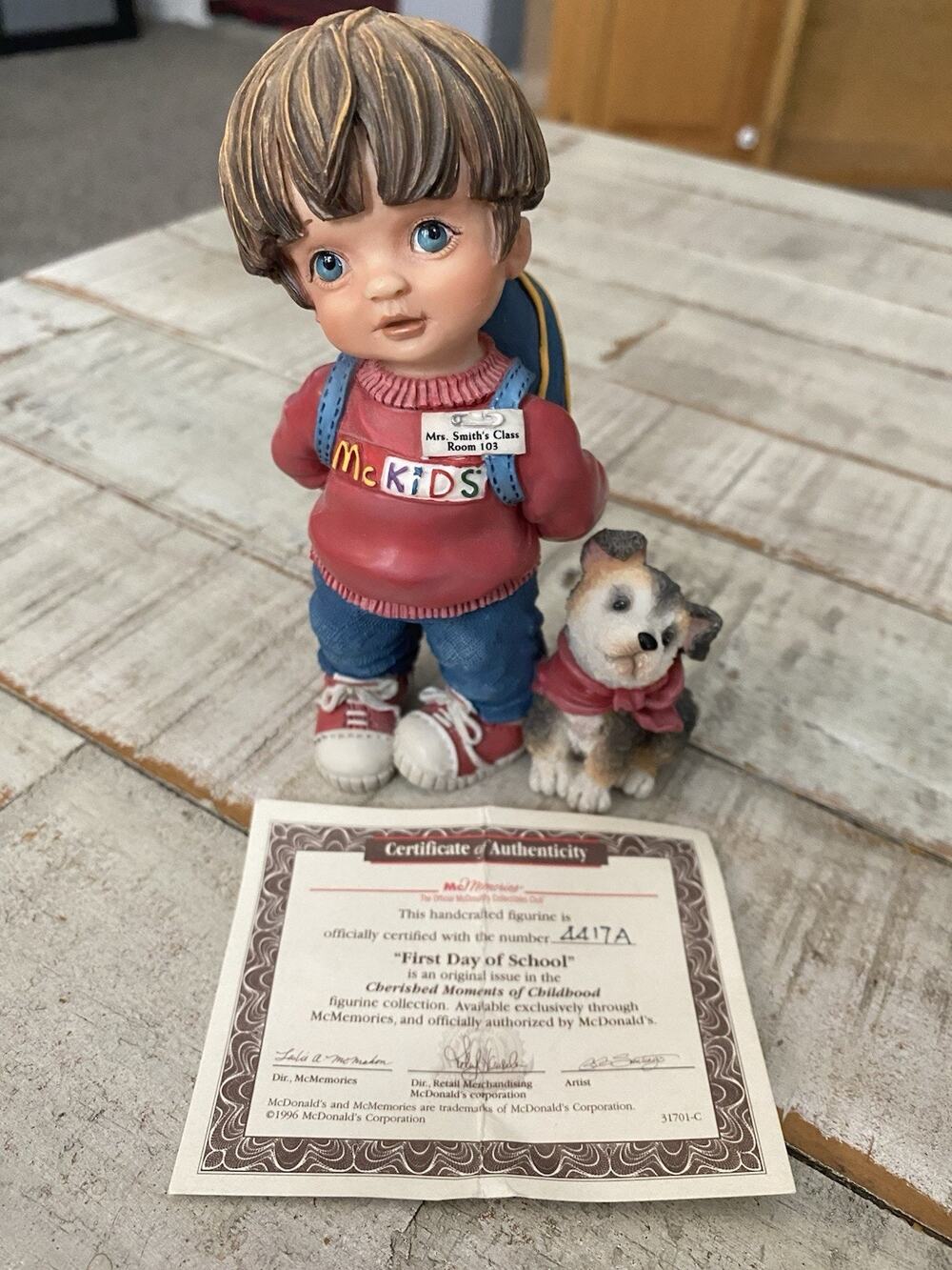 1996 McDonald’s McKids Ceramic Figure Boy With Dog